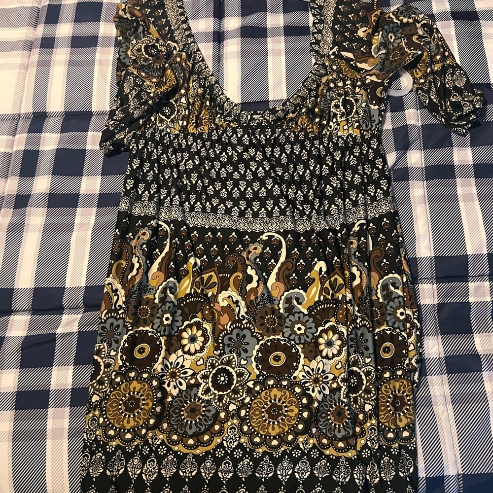 Bailey Blue Black and White Floral Dress